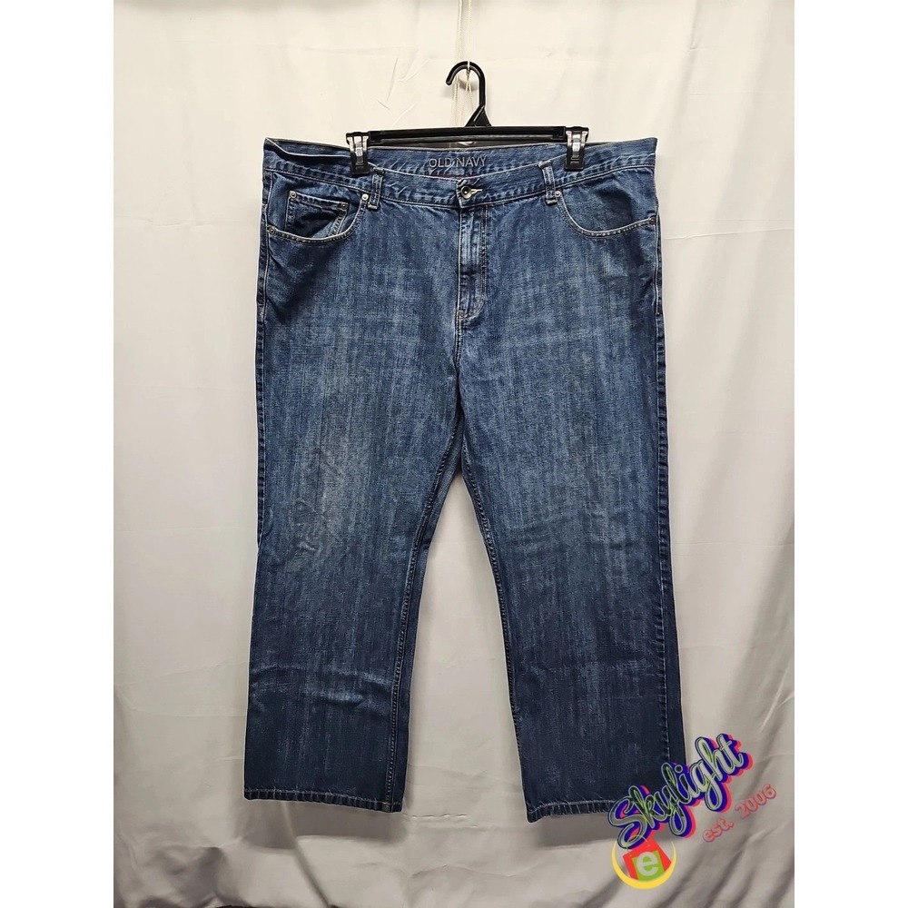 Old Navy Men Blue Boot Cut Denim Jeans 5 Pockets 100 % Cotton‎ Sz 44x32